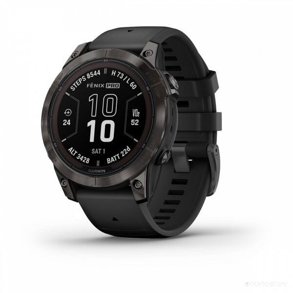 Умные часы Garmin Fenix 7 Pro Sapphire Solar (карбоново-серый титан/черный)