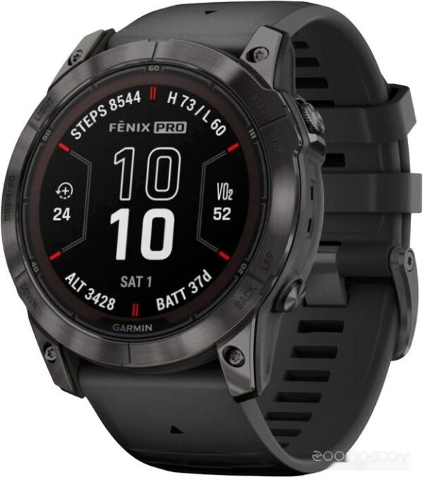Умные часы Garmin Fenix 7X Pro Sapphire Solar (карбоново-серый титан/черный)
