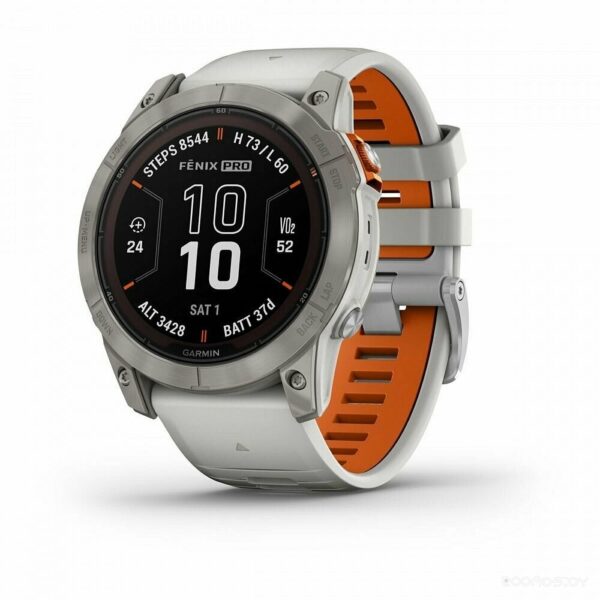 Умные часы Garmin Fenix 7X Pro Sapphire Solar (титан/оранжевый)