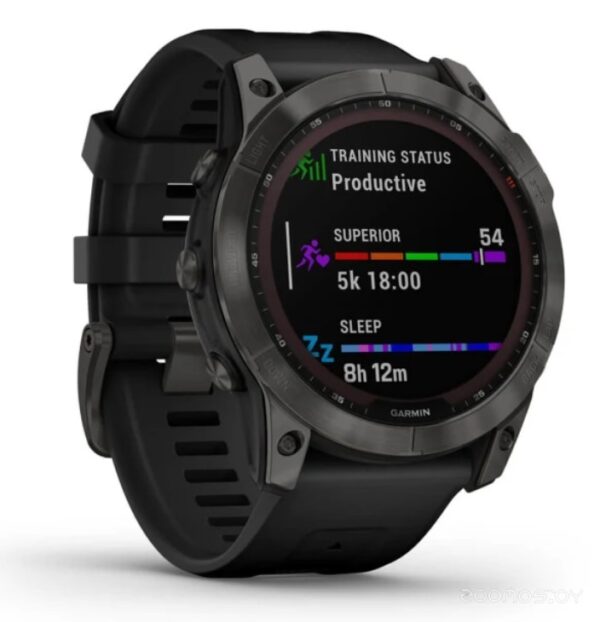 Умные часы Garmin Fenix 7X Sapphire Solar 51 мм (серый карбон/черный)