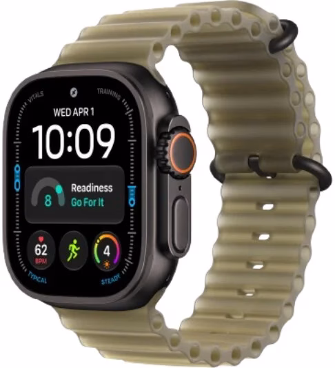 Умные часы Apple Watch Ultra 4 LTE 49 мм (титановый корпус, черный/зеленый, ремешок из эластомера)