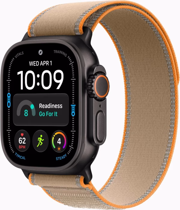 Умные часы Apple Watch Ultra 4 LTE 49 мм (титановый корпус, черный/песочный, нейлоновый ремешок размера S/M)
