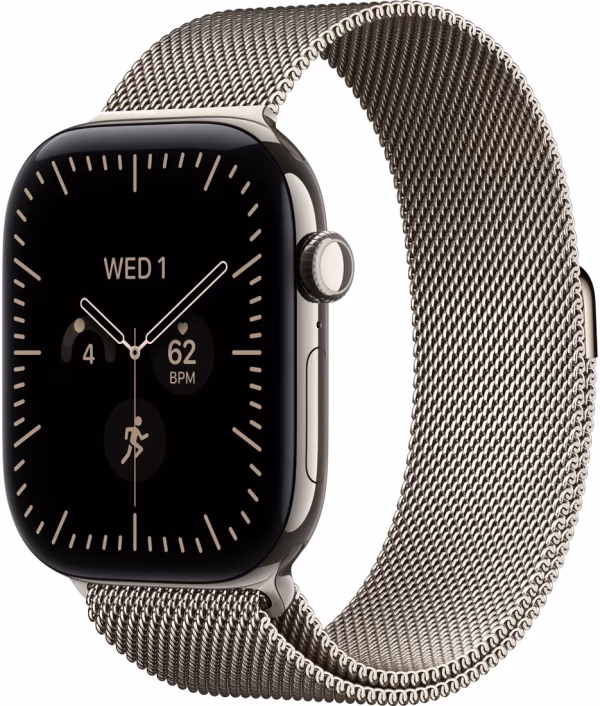 Умные часы Apple Watch Series 12 LTE 46 мм (титановый корпус, природный/природный, миланский браслет S/M)